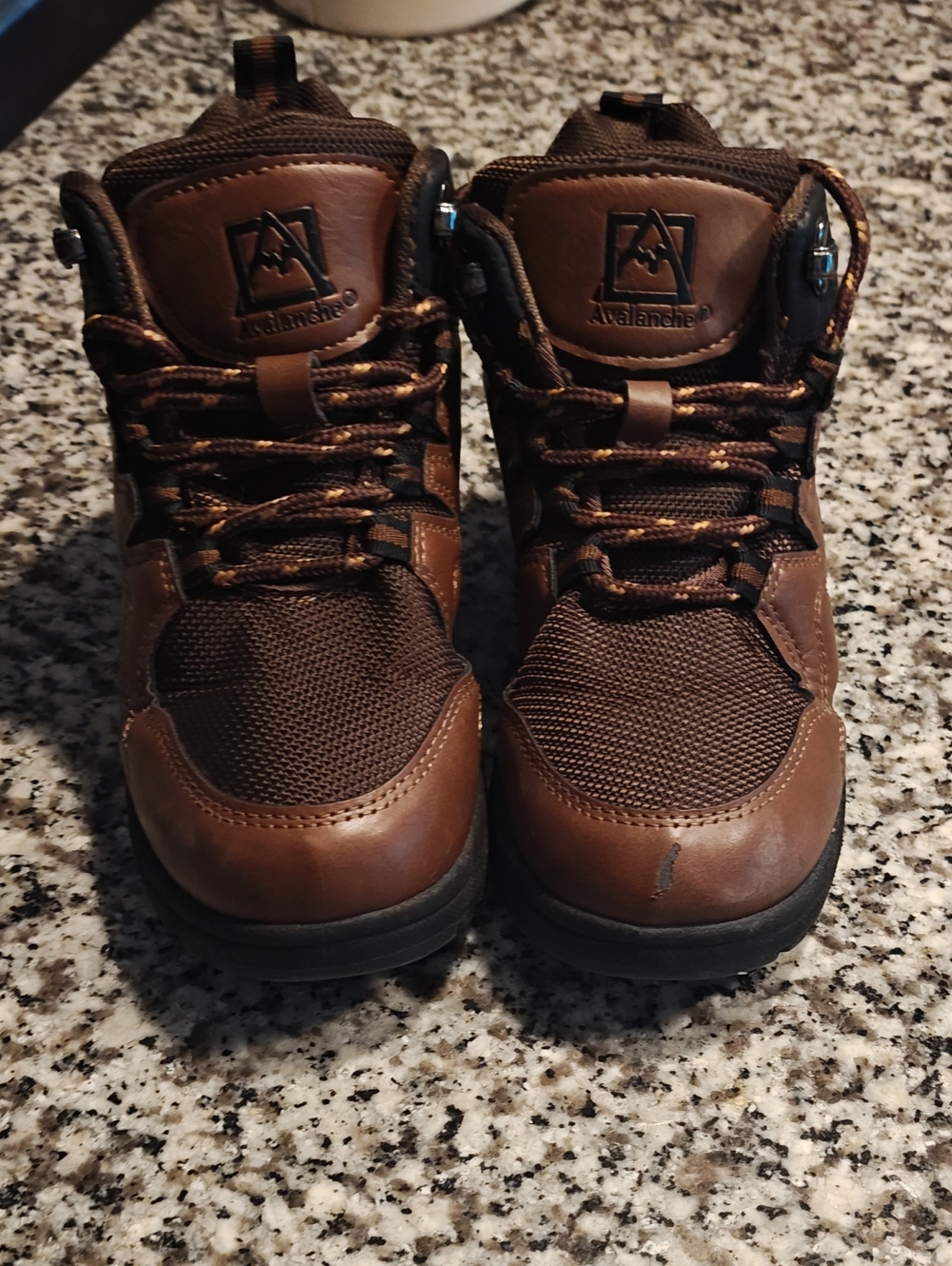 Avalanche Boys Brown Leather-Trim Hiking Boots